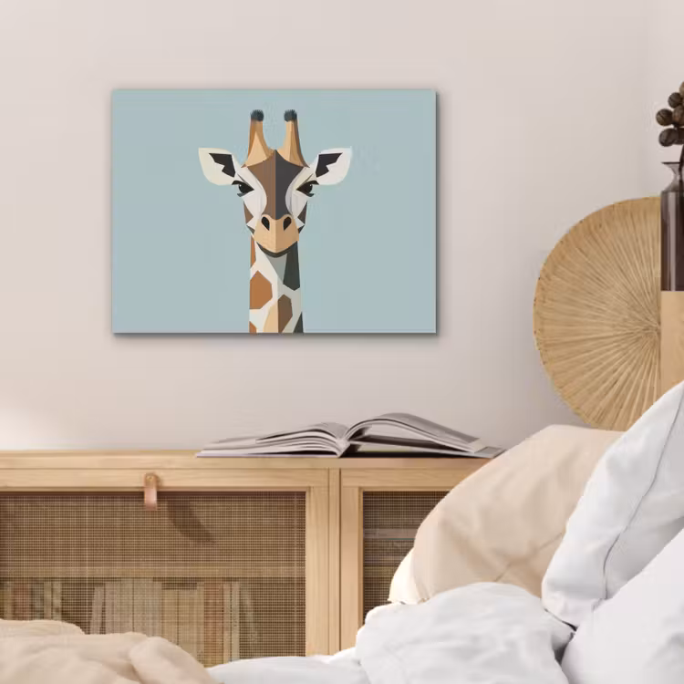 Giraffe - Illustratie - Bruin - Minimalistisch PET vilt klein -sfeer3