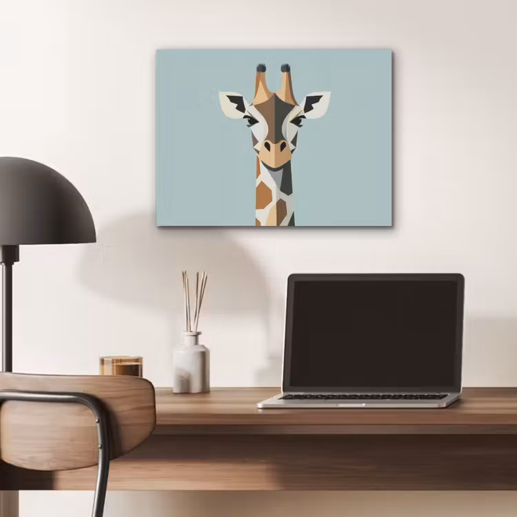 Giraffe - Illustratie - Bruin - Minimalistisch PET vilt klein -sfeer5
