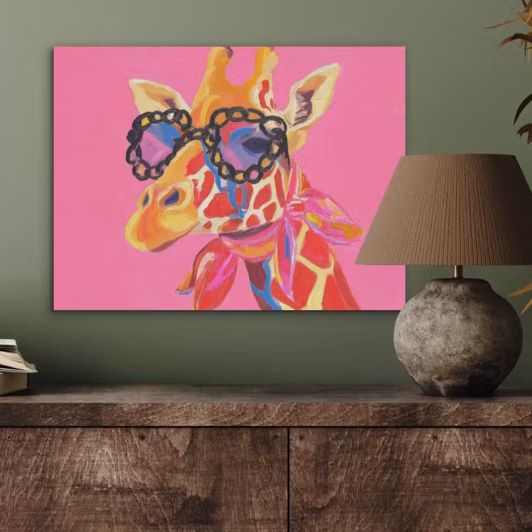 Giraf - Roze - Bril - Sjaal PET vilt klein -sfeer2