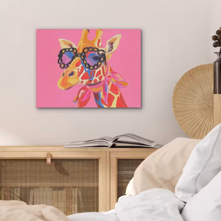 Giraf - Roze - Bril - Sjaal PET vilt klein -sfeer3