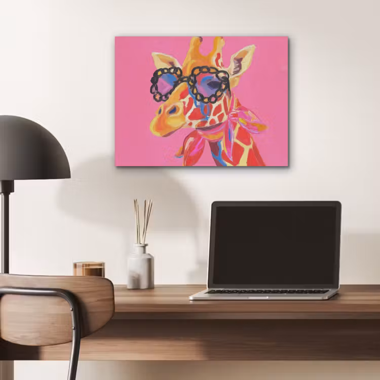 Giraf - Roze - Bril - Sjaal PET vilt klein -sfeer5