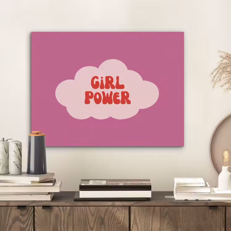 Girl power - Wolk - Roze PET vilt klein -sfeer1