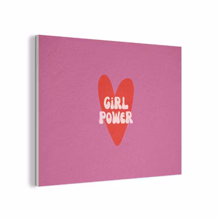 Girl power - Hart - Roze - Rood PET vilt klein -3d