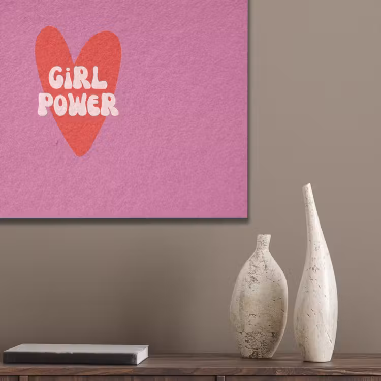 Girl power - Hart - Roze - Rood PET vilt klein -sfeer6_closeup