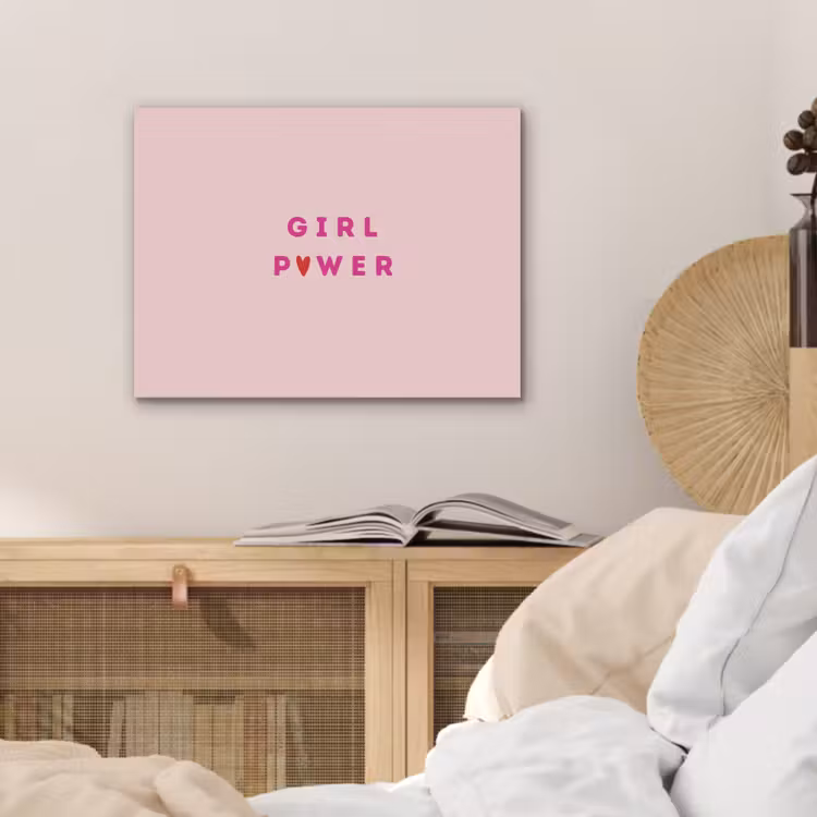 Girl power - Roze - Hartje PET vilt klein -sfeer3