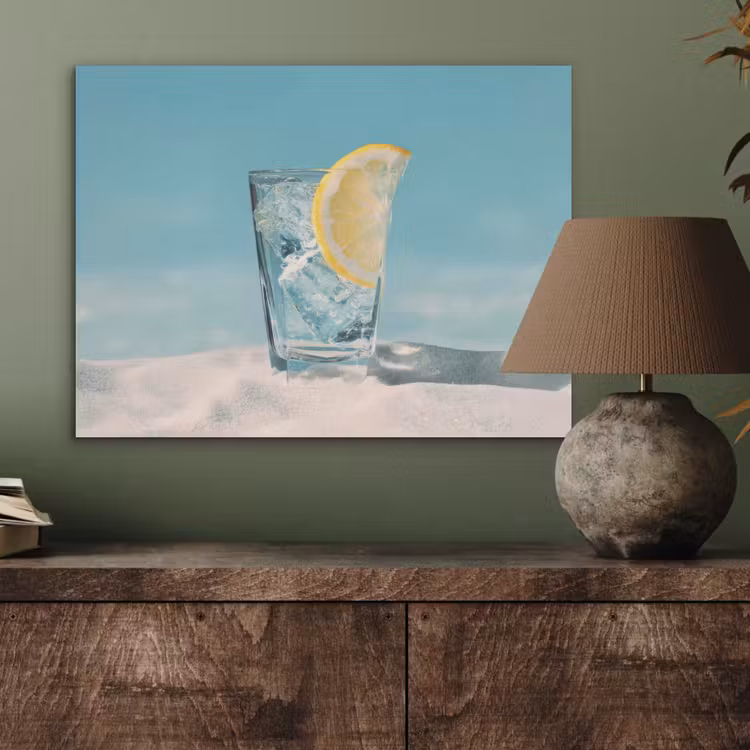 Glas - ijsblokjes - Citroen PET vilt klein -sfeer2