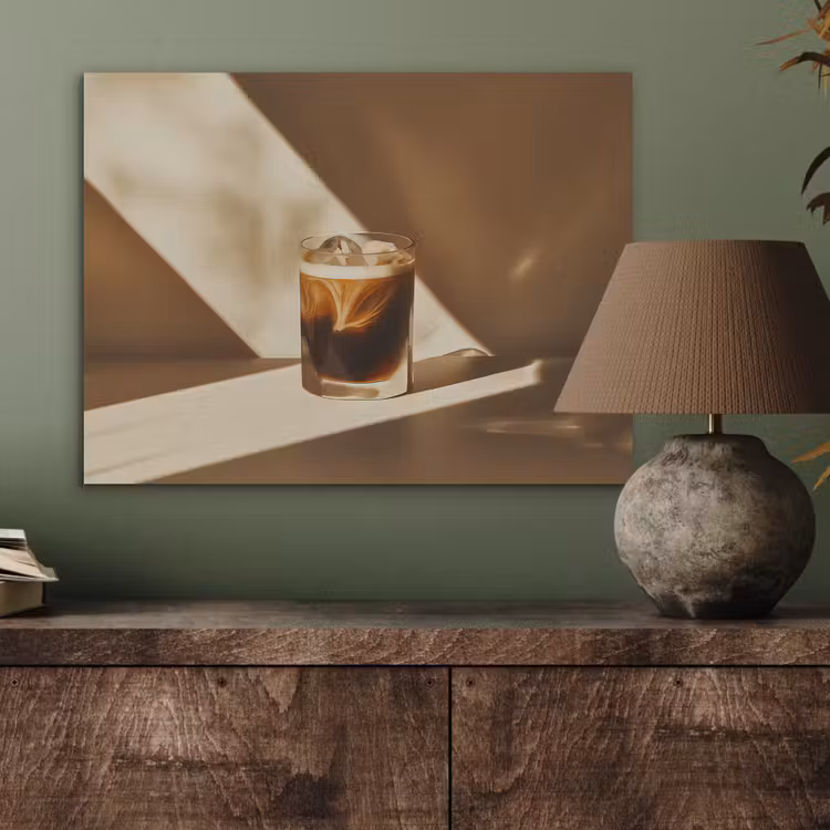 Glas - Ijskoffie - Schaduw - Bruin PET vilt klein -sfeer2