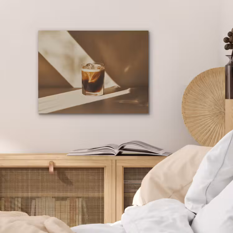 Glas - Ijskoffie - Schaduw - Bruin PET vilt klein -sfeer3