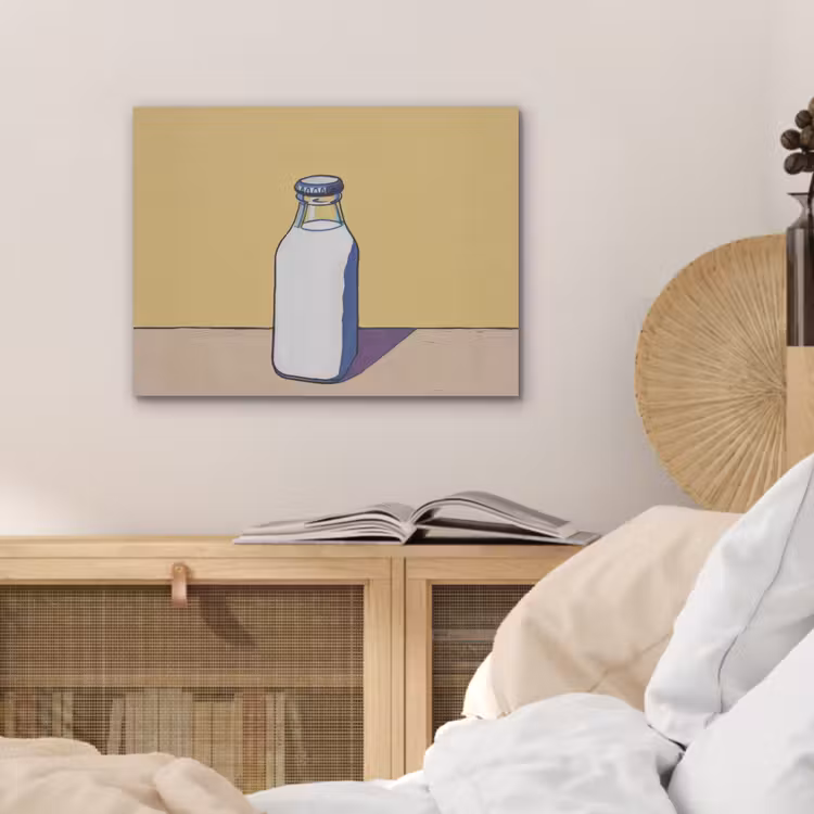 Glazen - Fles - Illustratie - Melk PET vilt klein -sfeer3