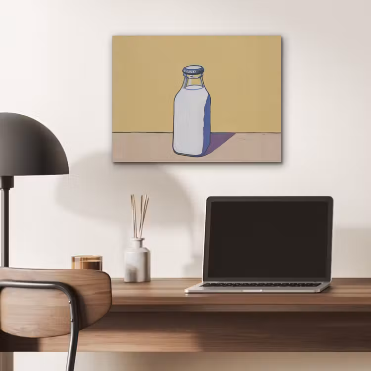 Glazen - Fles - Illustratie - Melk PET vilt klein -sfeer5