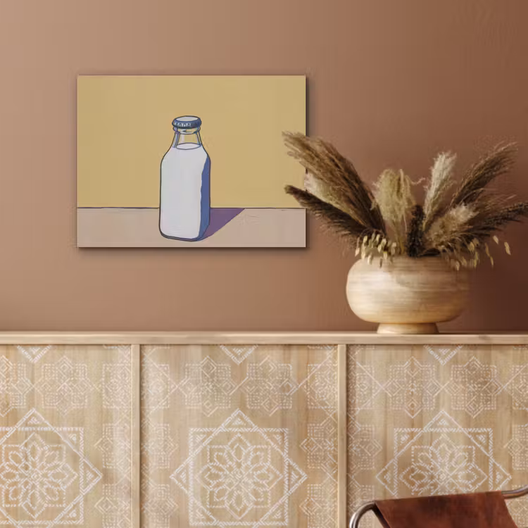 Glazen - Fles - Illustratie - Melk PET vilt klein -sfeer4