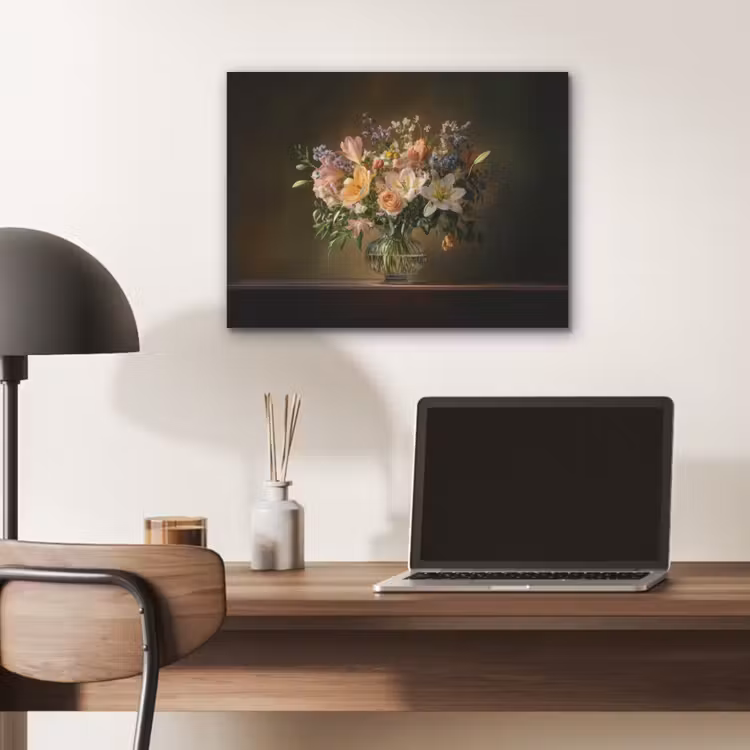 Glazen - Bloemen - Boeket - Kleuren PET vilt klein -sfeer5