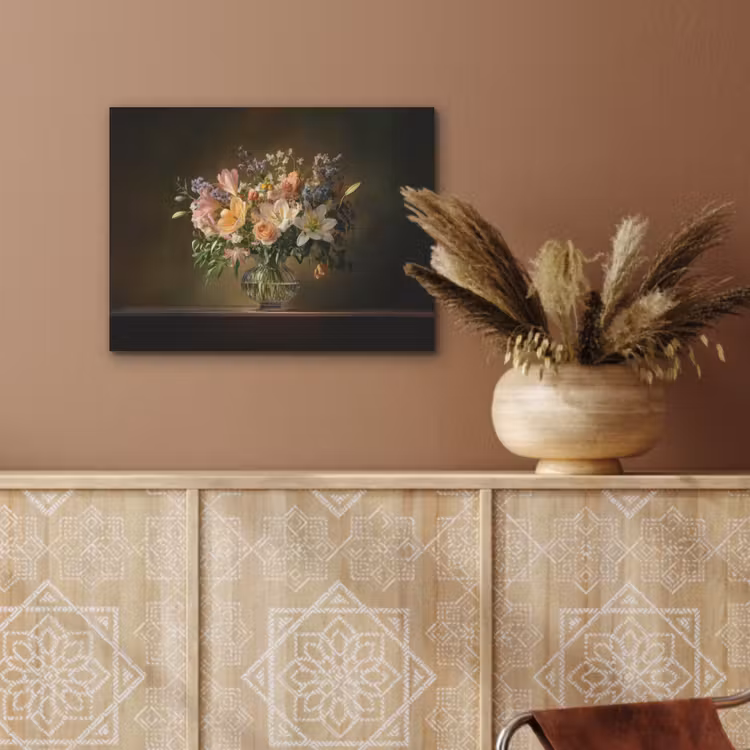 Glazen - Bloemen - Boeket - Kleuren PET vilt klein -sfeer4