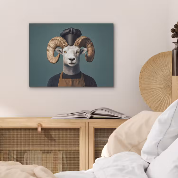 Geit - Hoorns - Kokskleding PET vilt klein -sfeer3