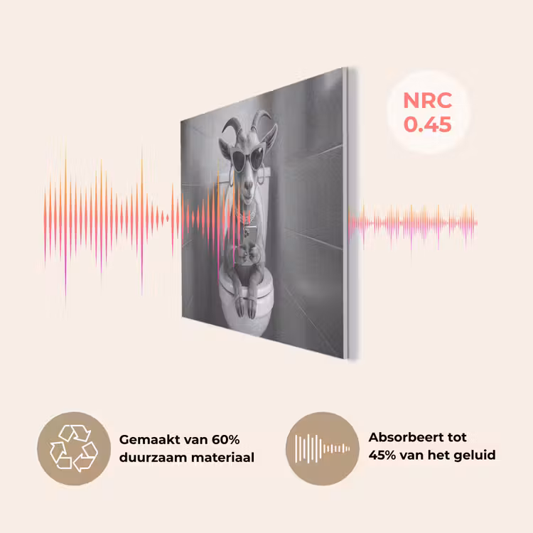 Geit - Telefoon - Toilet - Zwart - Wit PET vilt klein -USP_NL