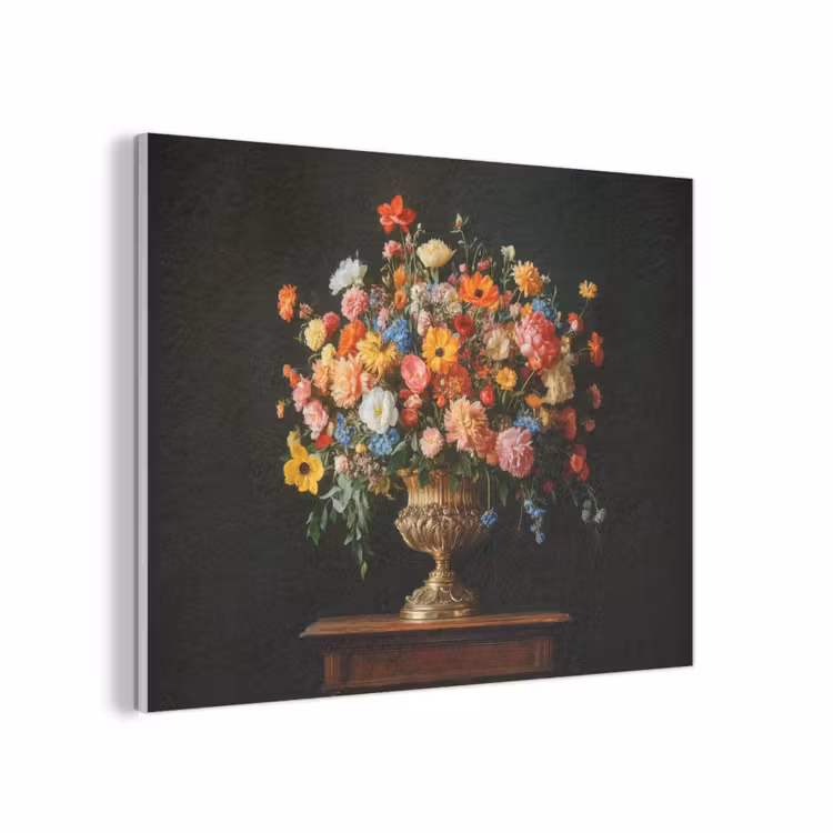 Goud - Bloemen - Kleuren - Vaas PET vilt klein -3d