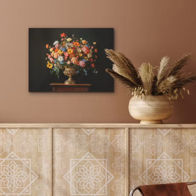 Goud - Bloemen - Kleuren - Vaas PET vilt klein -sfeer4