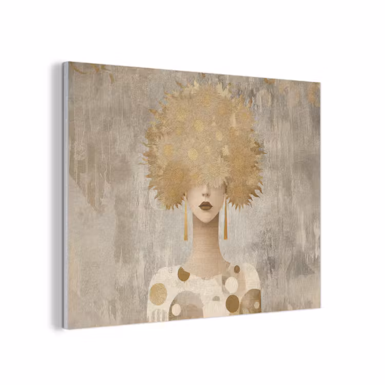 Goud - Portret - Vrouw PET vilt klein -3d