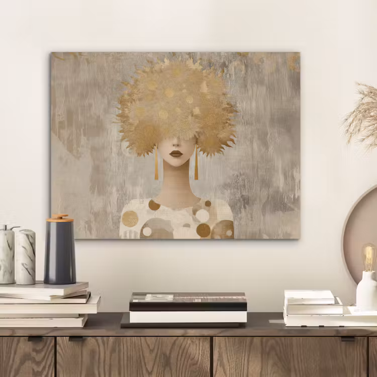 Goud - Portret - Vrouw PET vilt klein -sfeer1
