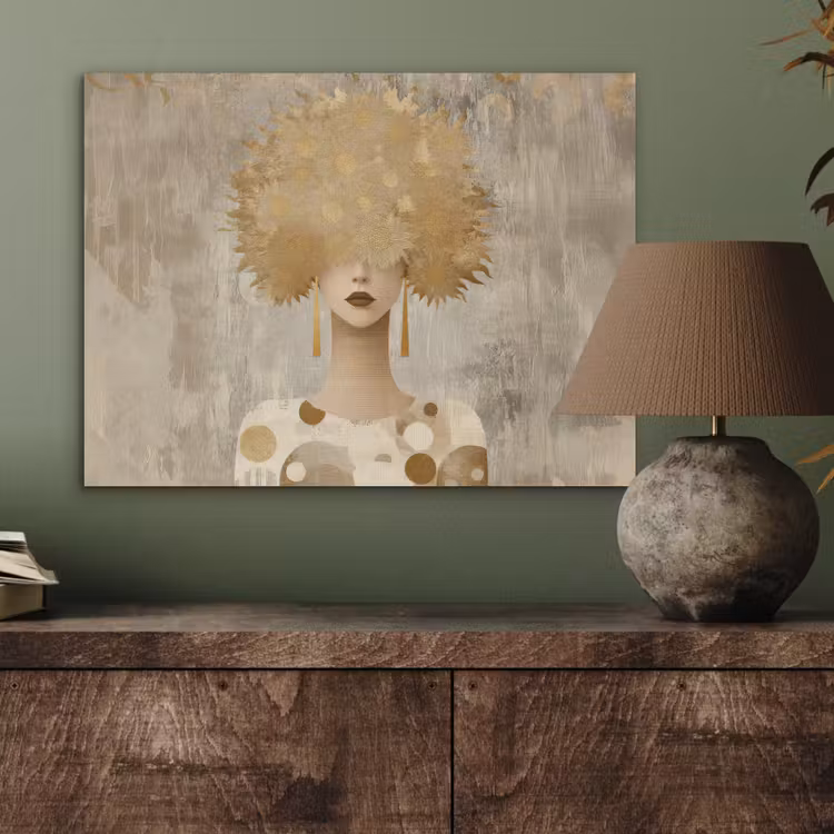 Goud - Portret - Vrouw PET vilt klein -sfeer2