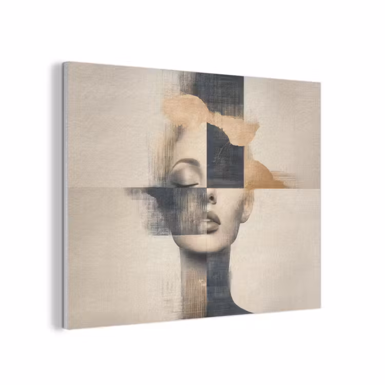 Goud - Vrouw - Rechthoeken PET vilt klein -3d