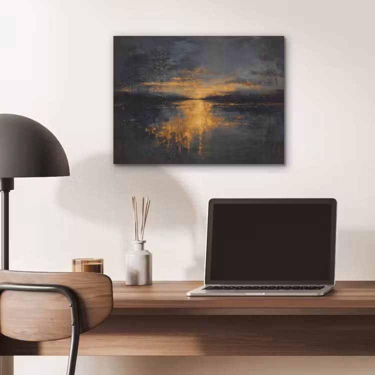 Gouden Reflectie op Water PET vilt klein -sfeer5