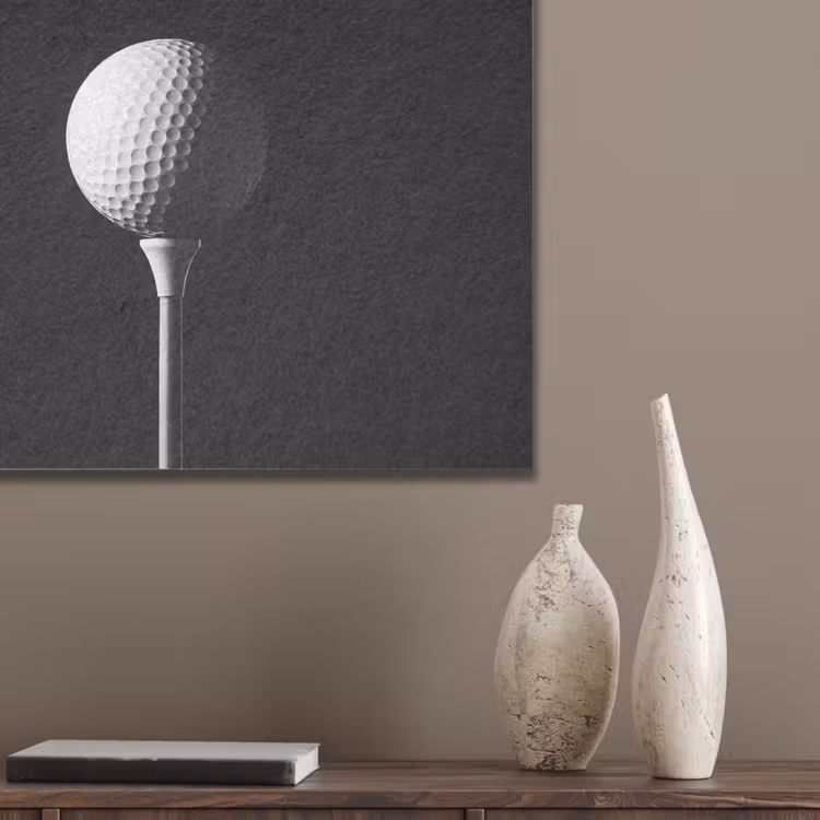 Golfbal - Minimalistisch - Wit PET vilt klein -sfeer6_closeup
