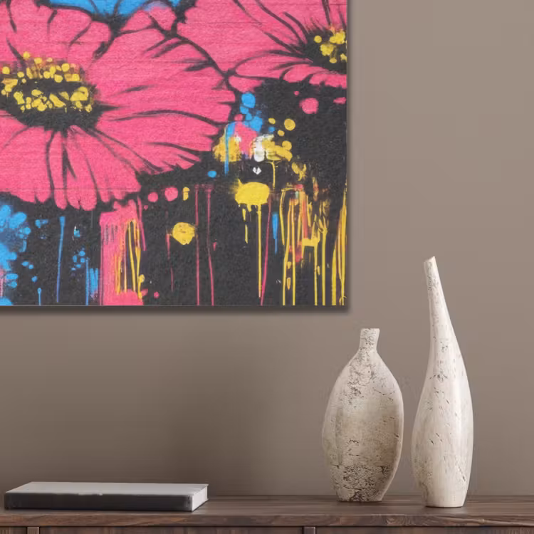 Graffiti - Bloemen - Kleur PET vilt middel -sfeer6_closeup