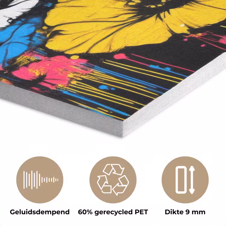 Graffiti - Bloemen - Kleur PET vilt middel -closeup_NL