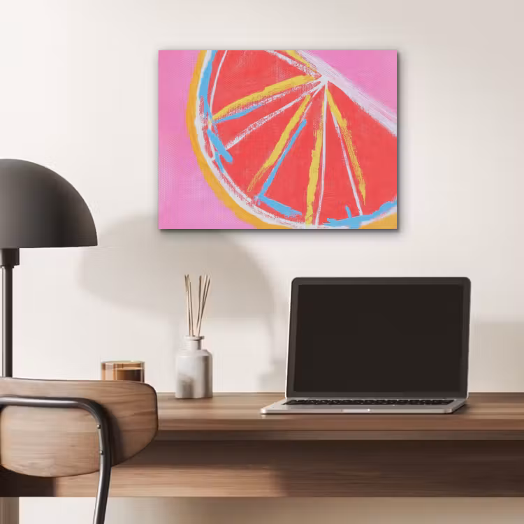 Grapefruit - Geschilderd - Roze - Strepen PET vilt klein -sfeer5