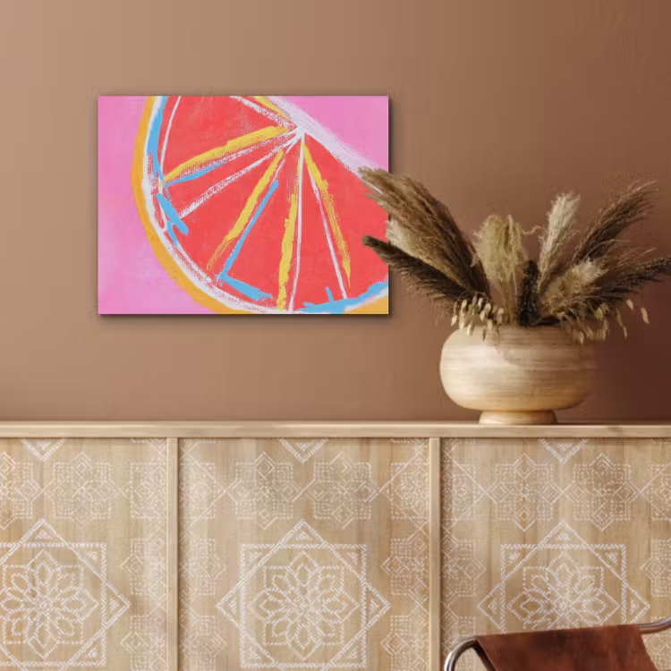 Grapefruit - Geschilderd - Roze - Strepen PET vilt klein -sfeer4