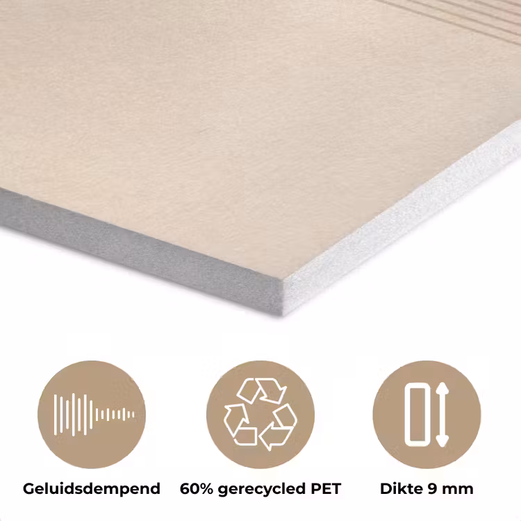 Grafisch gebogen motief - Beige PET vilt klein -closeup_NL