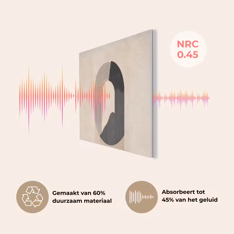 Grafisch gebogen motief - Beige PET vilt klein -USP_NL