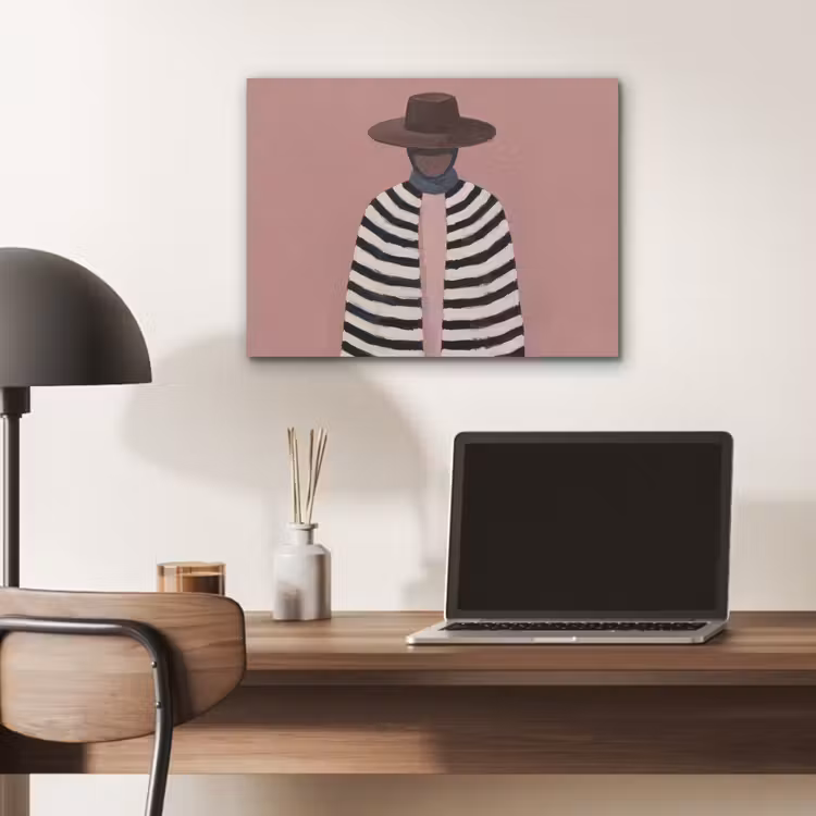Grafisch - Vrouw - Roze PET vilt klein -sfeer5