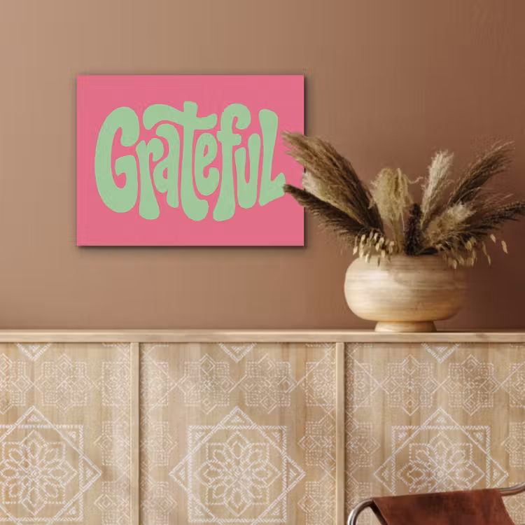 Grateful - Groen - Grafisch - Vloeiend PET vilt klein -sfeer4