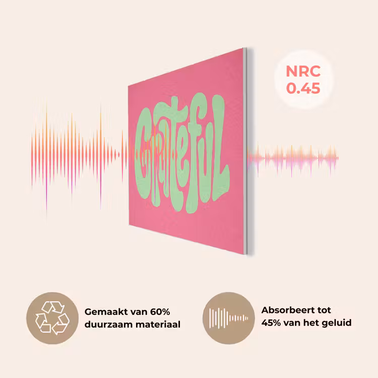 Grateful - Groen - Grafisch - Vloeiend PET vilt klein -USP_NL