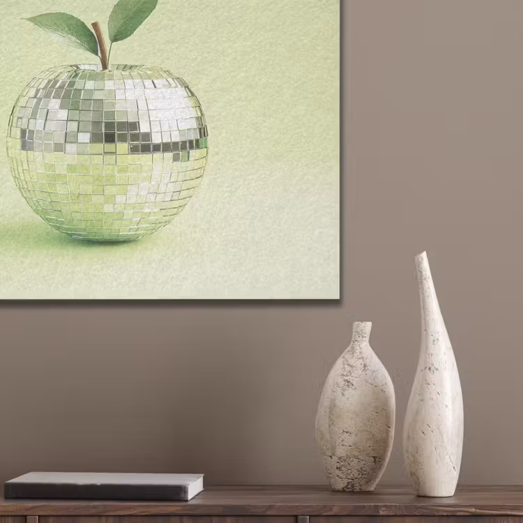 Groen - Disco - Decoratie - Appel PET vilt klein -sfeer6_closeup