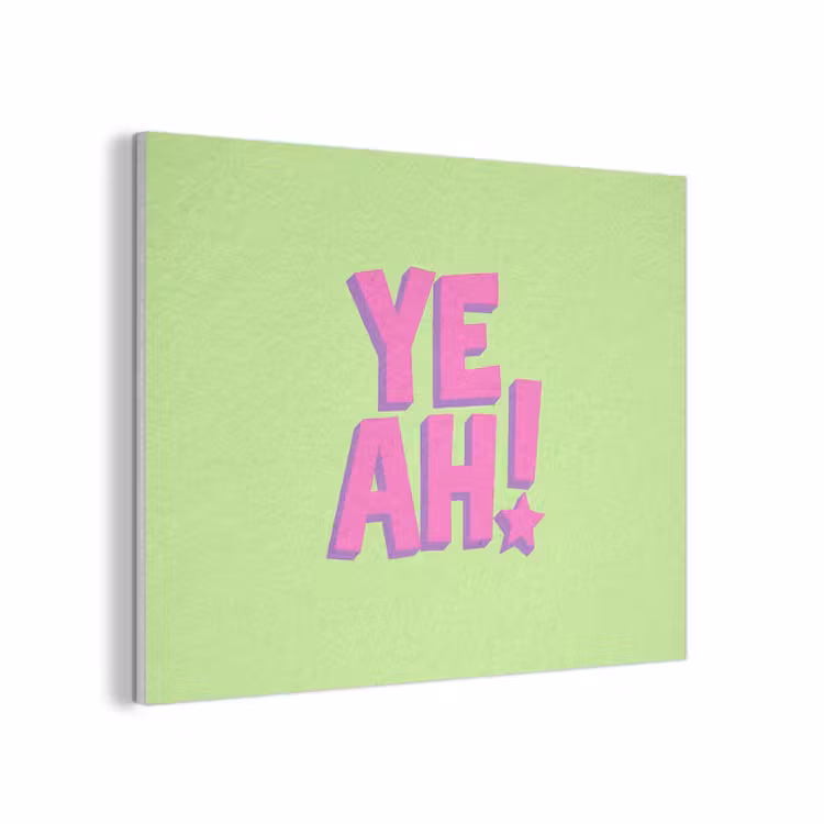 Groen - Neon - Quote PET vilt klein -3d