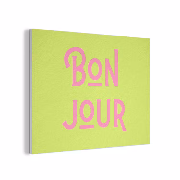 Groen - Roze bonjour - art-deco PET vilt klein -3d