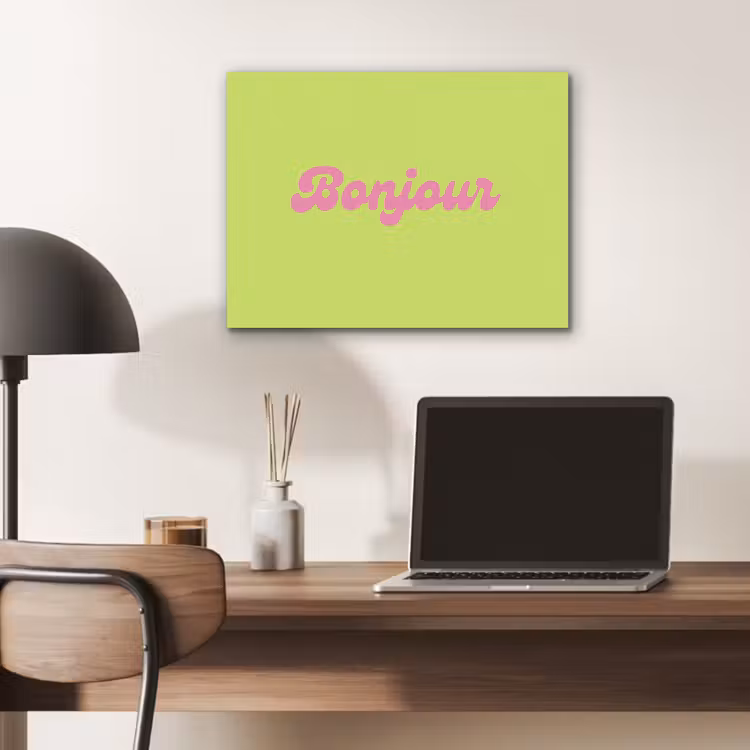 Groen - Roze bonjour - Retro PET vilt klein -sfeer5
