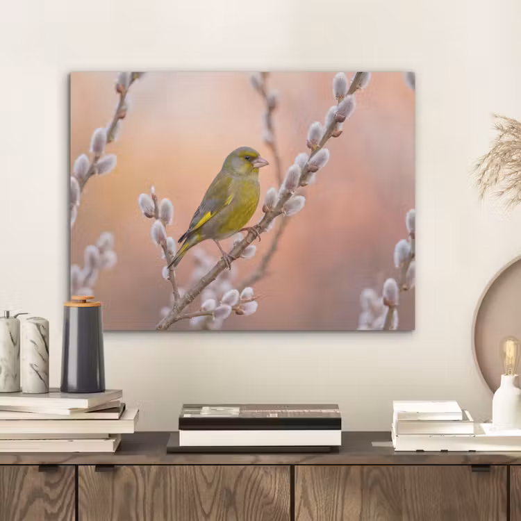 Groenling - Katjes - Lente - Natuur - Zacht PET vilt klein -sfeer1
