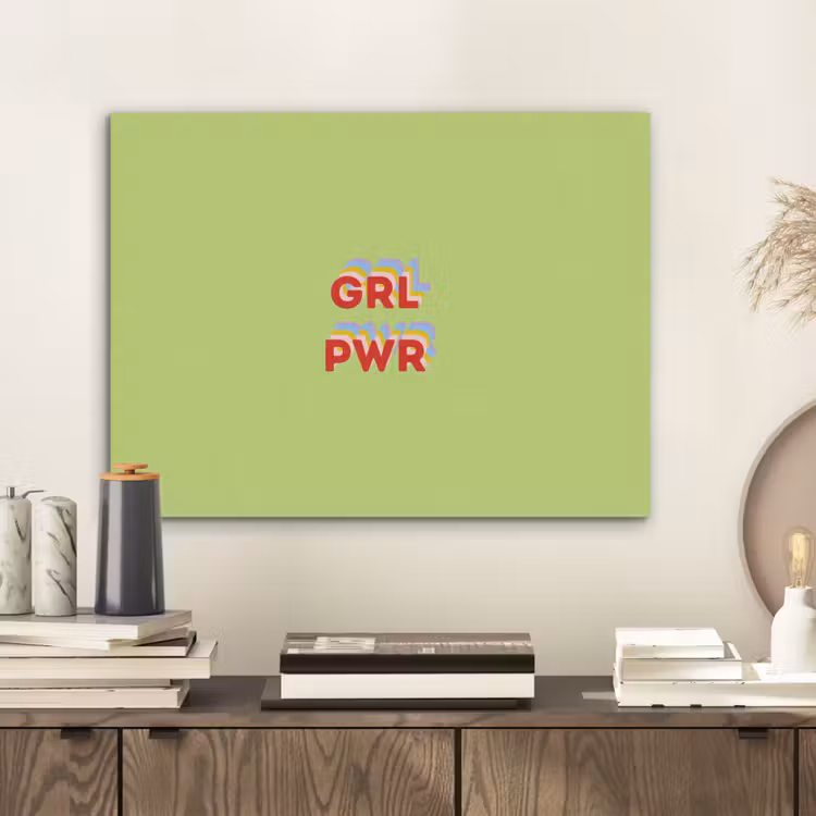 Grl pwr - Groen - Rood - 3D PET vilt klein -sfeer1
