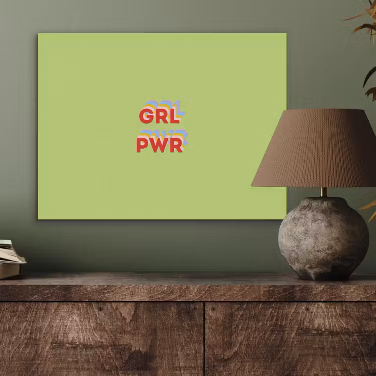 Grl pwr - Groen - Rood - 3D PET vilt klein -sfeer2