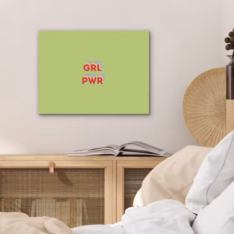 Grl pwr - Groen - Rood - 3D PET vilt klein -sfeer3