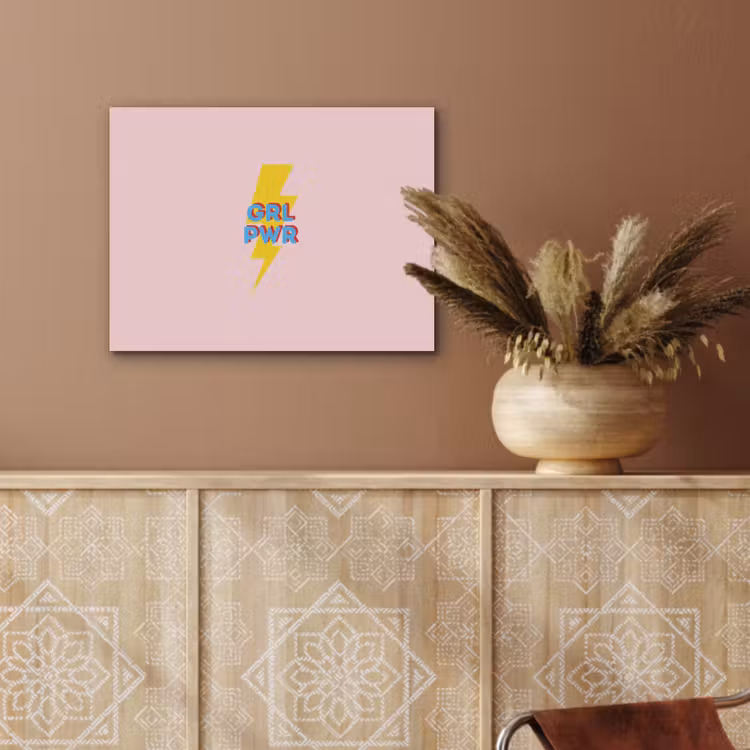 Grl pwr - Bliksem - Roze PET vilt klein -sfeer4