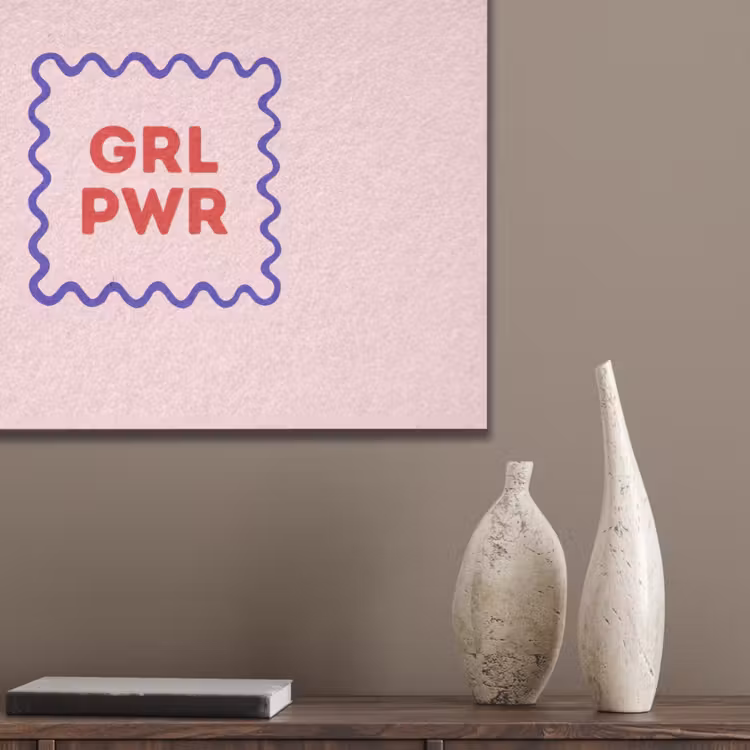 Grl pwr - Roze - Kader PET vilt klein -sfeer6_closeup