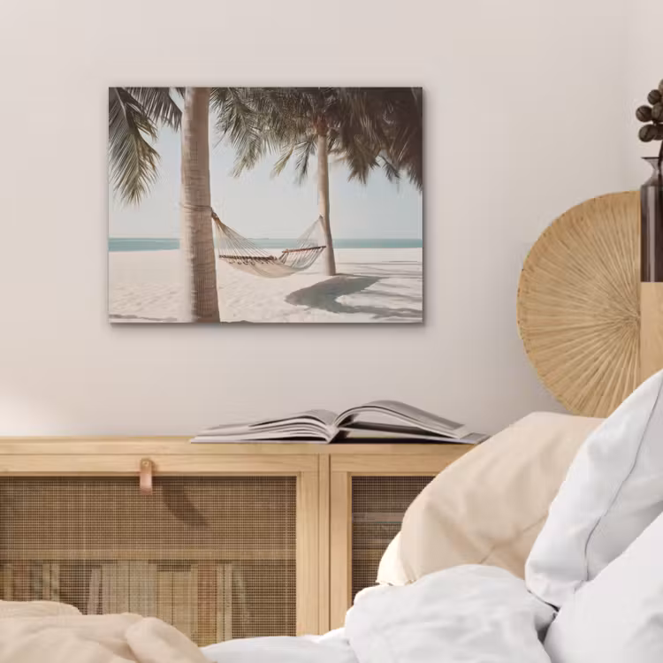 Hangmat - Palmbomen - Strand - Zee PET vilt klein -sfeer3