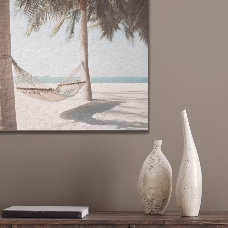 Hangmat - Palmbomen - Strand - Zee PET vilt klein -sfeer6_closeup
