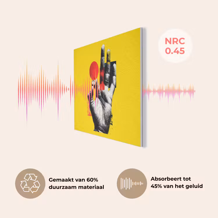 Hand - Rode cirkel - Geel PET vilt klein -USP_NL