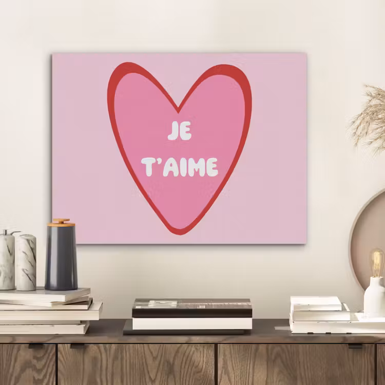Hart - Frans - Valentijn - Roze PET vilt klein -sfeer1